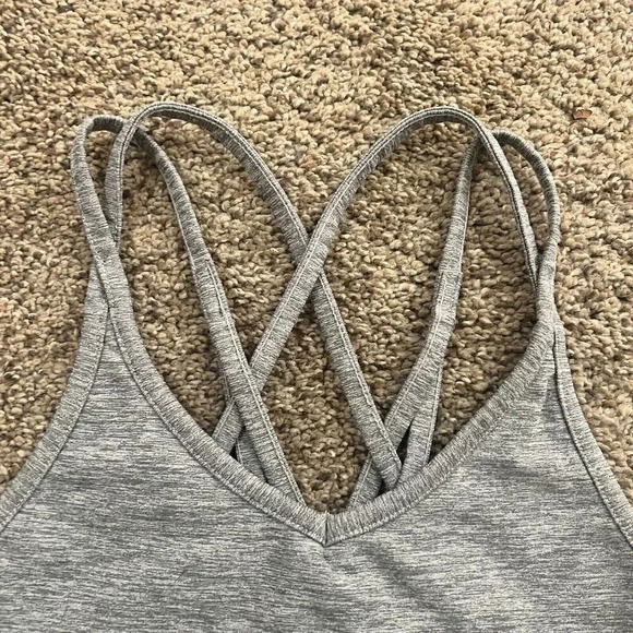 MP Athletics Strappy Gray Minimal Light Compression Sport Bra Size Small Cross - Picture 5 of 9
